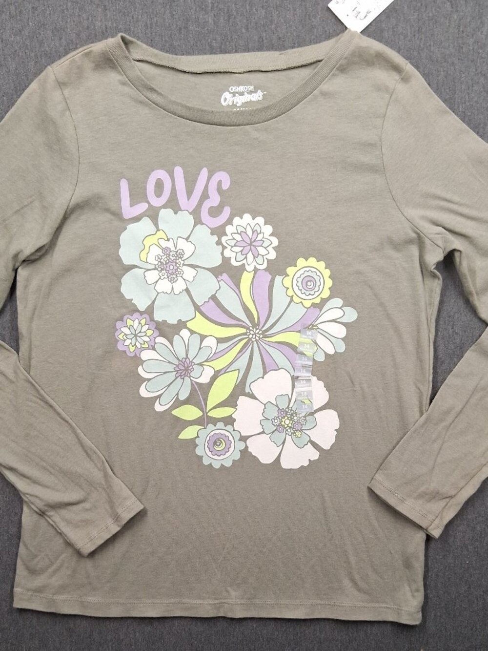 Oshkosh girls shirt size 14 green new with tags
